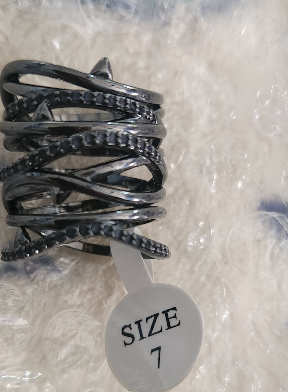 Noir Nyc Black Wide-Band Women's Ring - Size 7 Fits more like A Sz 6-6.5